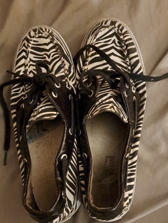 Sperry Shoes - Sperry Women's Zebra-Print Canvas Lace-Up Sneakers - Black & White